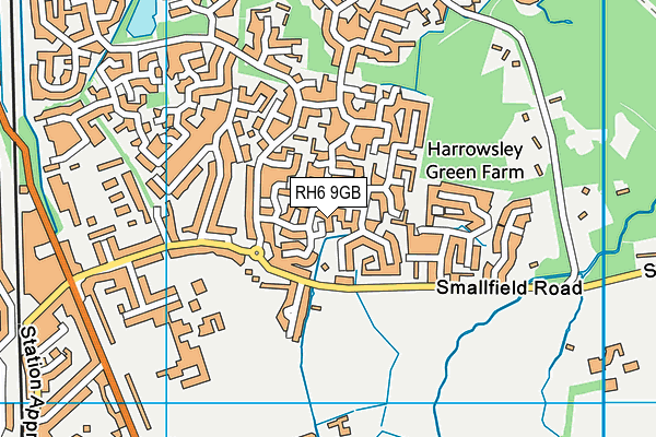 RH6 9GB map - OS VectorMap District (Ordnance Survey)