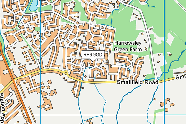 RH6 9GD map - OS VectorMap District (Ordnance Survey)