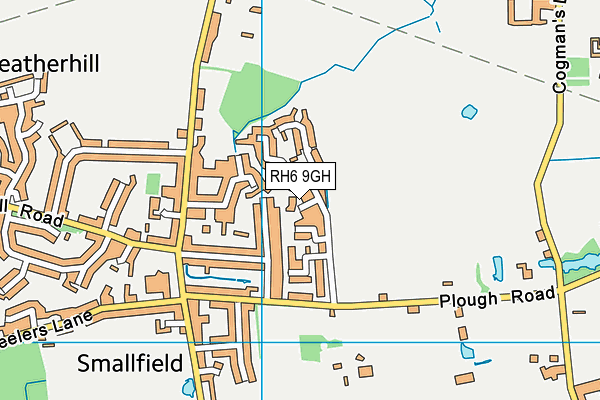 RH6 9GH map - OS VectorMap District (Ordnance Survey)