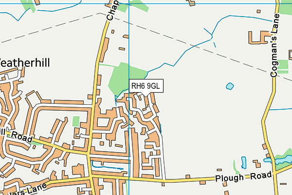 RH6 9GL map - OS VectorMap District (Ordnance Survey)