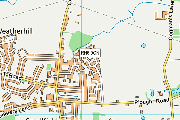 RH6 9GN map - OS VectorMap District (Ordnance Survey)