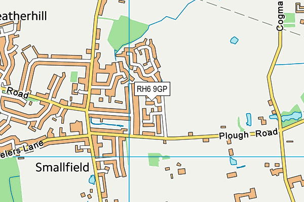 RH6 9GP map - OS VectorMap District (Ordnance Survey)