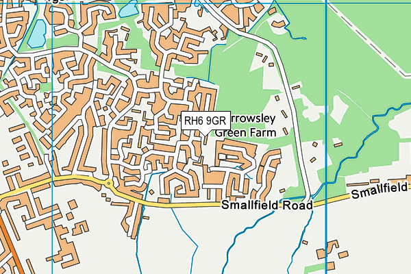 RH6 9GR map - OS VectorMap District (Ordnance Survey)