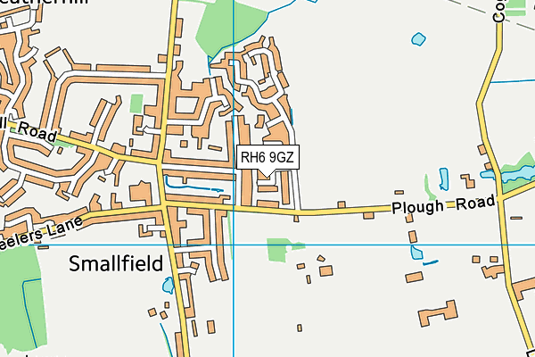 RH6 9GZ map - OS VectorMap District (Ordnance Survey)