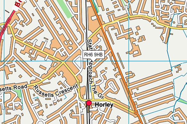 RH6 9HB map - OS VectorMap District (Ordnance Survey)