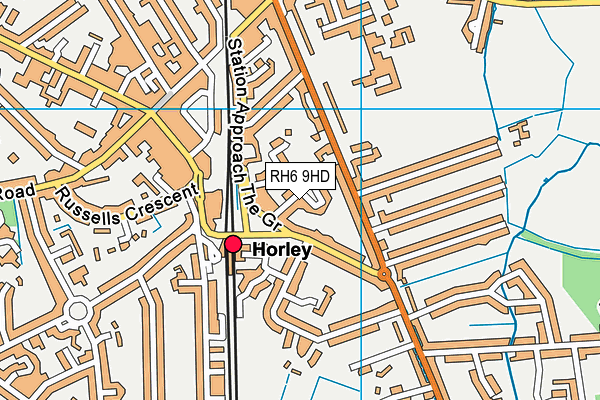 RH6 9HD map - OS VectorMap District (Ordnance Survey)