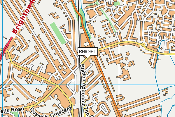 RH6 9HL map - OS VectorMap District (Ordnance Survey)