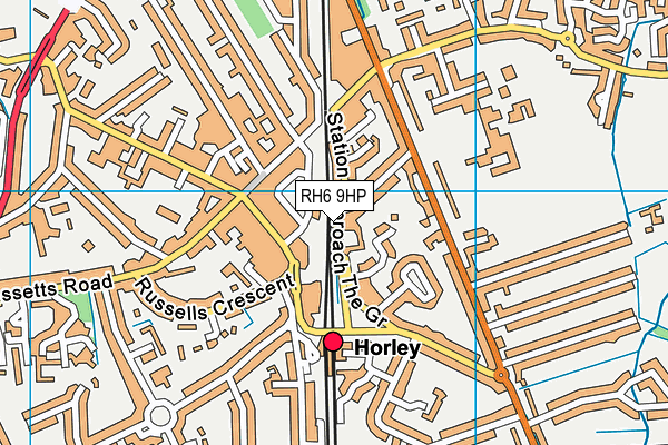 RH6 9HP map - OS VectorMap District (Ordnance Survey)