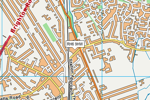 RH6 9HW map - OS VectorMap District (Ordnance Survey)