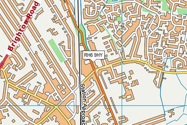 RH6 9HY map - OS VectorMap District (Ordnance Survey)