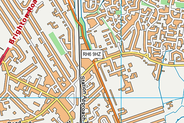 RH6 9HZ map - OS VectorMap District (Ordnance Survey)