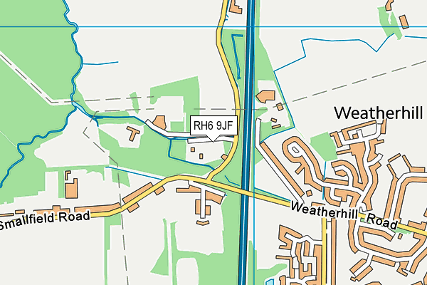 RH6 9JF map - OS VectorMap District (Ordnance Survey)