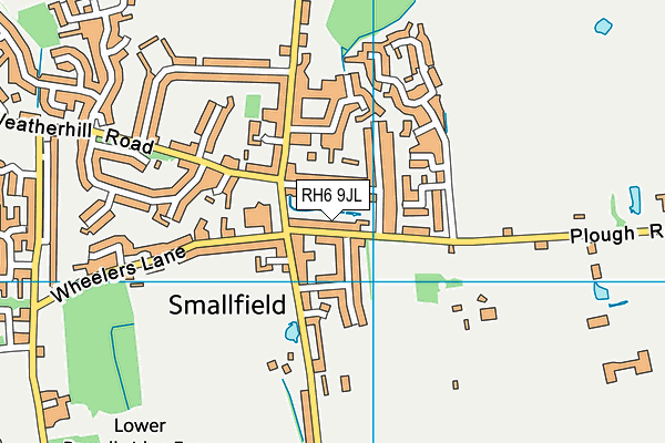 RH6 9JL map - OS VectorMap District (Ordnance Survey)