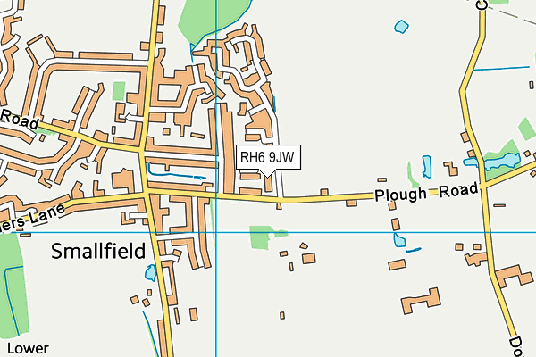 RH6 9JW map - OS VectorMap District (Ordnance Survey)