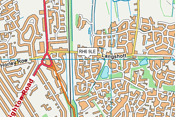RH6 9LE map - OS VectorMap District (Ordnance Survey)