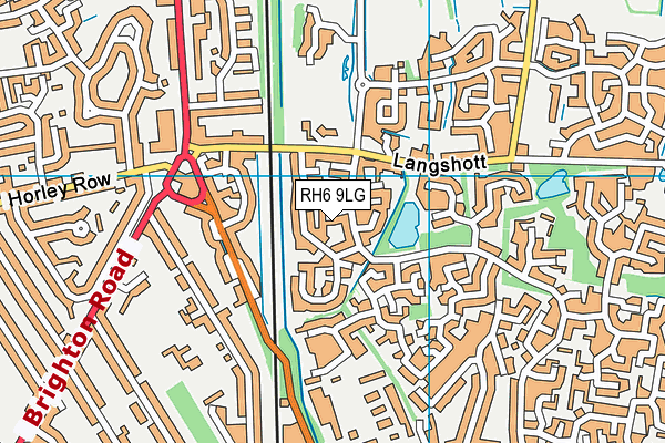 RH6 9LG map - OS VectorMap District (Ordnance Survey)