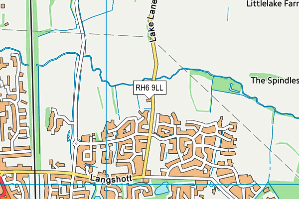 RH6 9LL map - OS VectorMap District (Ordnance Survey)