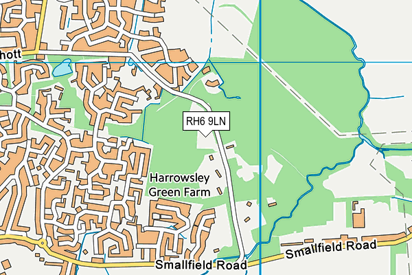 RH6 9LN map - OS VectorMap District (Ordnance Survey)