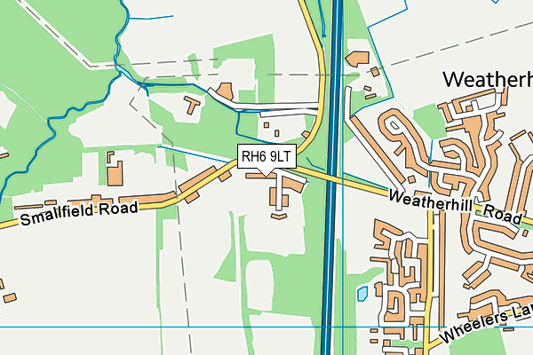 RH6 9LT map - OS VectorMap District (Ordnance Survey)