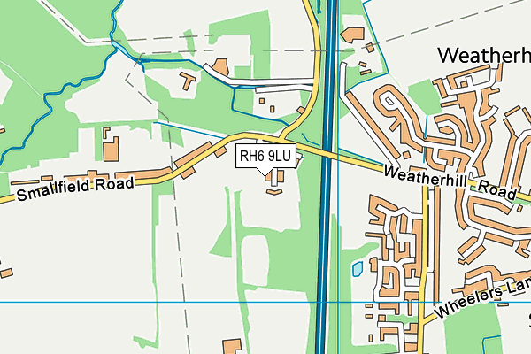 RH6 9LU map - OS VectorMap District (Ordnance Survey)