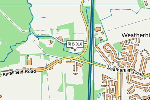 RH6 9LX map - OS VectorMap District (Ordnance Survey)