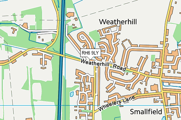 RH6 9LY map - OS VectorMap District (Ordnance Survey)