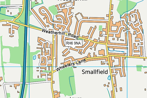 RH6 9NA map - OS VectorMap District (Ordnance Survey)