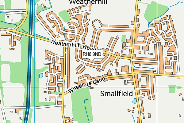 RH6 9ND map - OS VectorMap District (Ordnance Survey)