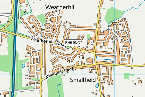 RH6 9NG map - OS VectorMap District (Ordnance Survey)