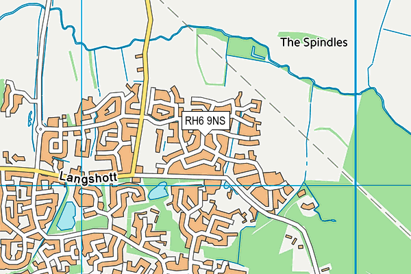 RH6 9NS map - OS VectorMap District (Ordnance Survey)