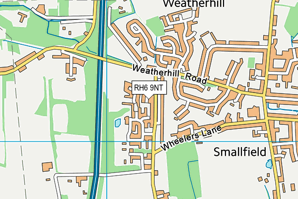 RH6 9NT map - OS VectorMap District (Ordnance Survey)