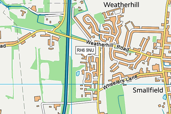 RH6 9NU map - OS VectorMap District (Ordnance Survey)