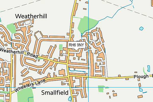 RH6 9NY map - OS VectorMap District (Ordnance Survey)