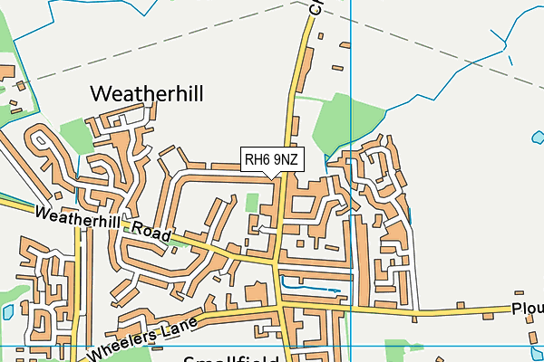 RH6 9NZ map - OS VectorMap District (Ordnance Survey)