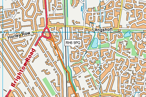 RH6 9PQ map - OS VectorMap District (Ordnance Survey)