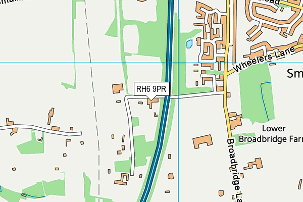 RH6 9PR map - OS VectorMap District (Ordnance Survey)