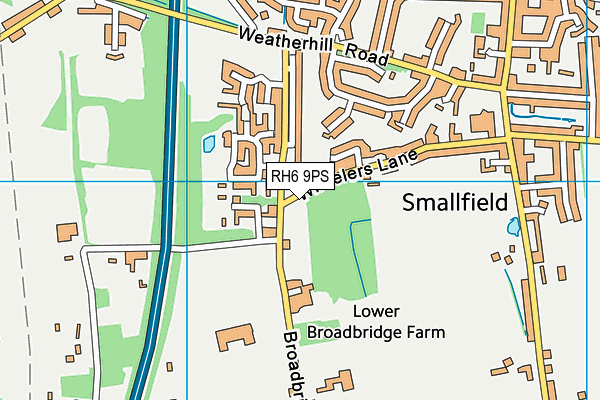 RH6 9PS map - OS VectorMap District (Ordnance Survey)