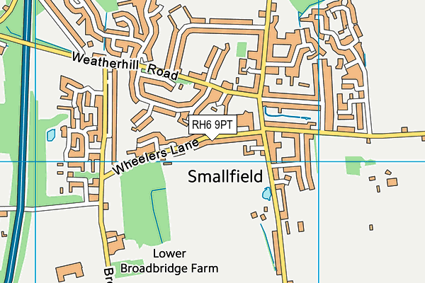 Burstow Primary School map (RH6 9PT) - OS VectorMap District (Ordnance Survey)