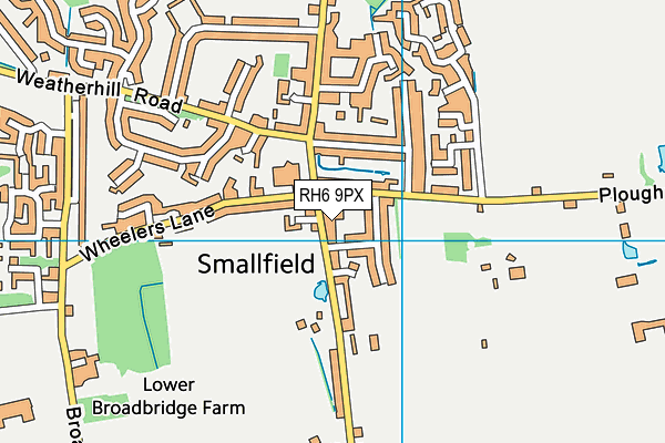 RH6 9PX map - OS VectorMap District (Ordnance Survey)