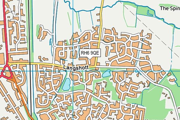 RH6 9QE map - OS VectorMap District (Ordnance Survey)