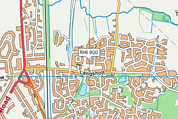 RH6 9QG map - OS VectorMap District (Ordnance Survey)