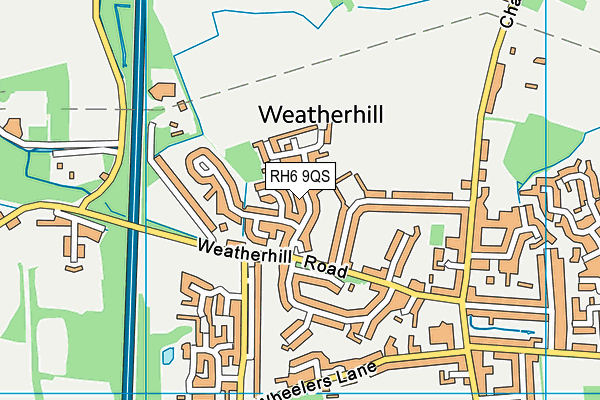 RH6 9QS map - OS VectorMap District (Ordnance Survey)