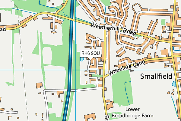 RH6 9QU map - OS VectorMap District (Ordnance Survey)