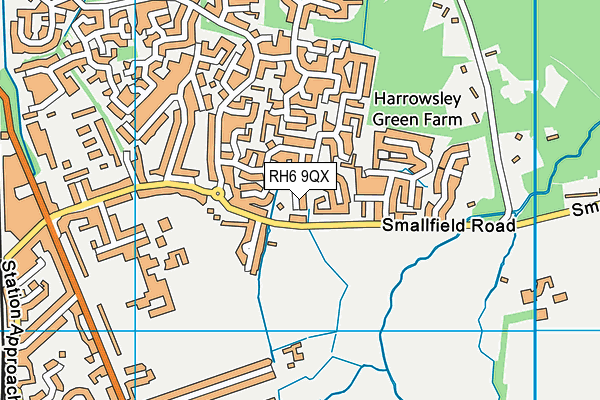 RH6 9QX map - OS VectorMap District (Ordnance Survey)