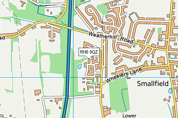 RH6 9QZ map - OS VectorMap District (Ordnance Survey)
