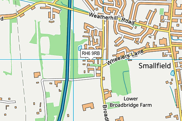 RH6 9RB map - OS VectorMap District (Ordnance Survey)