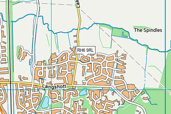 RH6 9RL map - OS VectorMap District (Ordnance Survey)