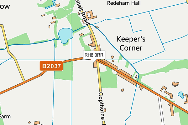 RH6 9RR map - OS VectorMap District (Ordnance Survey)