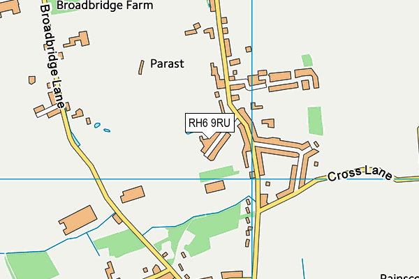 RH6 9RU map - OS VectorMap District (Ordnance Survey)