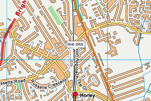 RH6 9RW map - OS VectorMap District (Ordnance Survey)